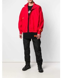 Blouson aviateur rouge Heron Preston