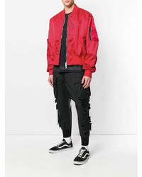 Blouson aviateur rouge Unravel Project