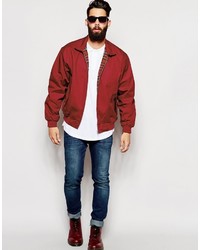 Blouson aviateur rouge Reclaimed Vintage