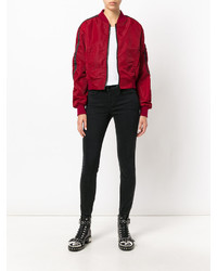 Blouson aviateur rouge Marcelo Burlon County of Milan