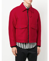 Blouson aviateur rouge AMI Alexandre Mattiussi