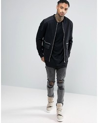 Blouson aviateur tressé noir Asos