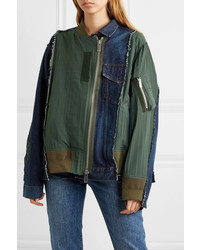 Blouson aviateur vert foncé Sacai