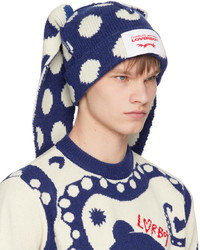 Bonnet á pois bleu marine et blanc Charles Jeffrey Loverboy