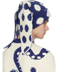 Bonnet á pois bleu marine et blanc Charles Jeffrey Loverboy