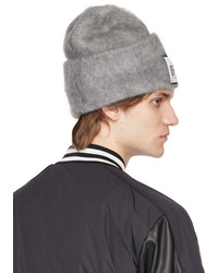 Bonnet en mohair en tricot gris Off-White