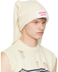 Bonnet en tricot blanc Charles Jeffrey Loverboy