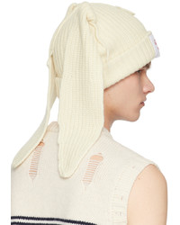 Bonnet en tricot blanc Charles Jeffrey Loverboy