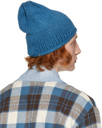 Bonnet en tricot bleu canard Greg Lauren