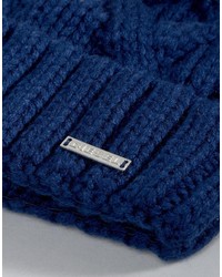 Bonnet en tricot bleu marine Diesel