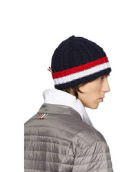 Bonnet en tricot bleu marine Thom Browne