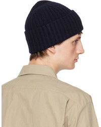 Bonnet en tricot bleu marine Drake's