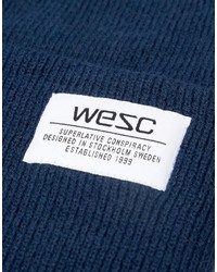 Bonnet en tricot bleu marine Wesc