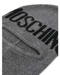 Bonnet en tricot gris foncé Moschino