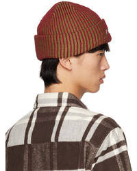 Bonnet en tricot marron clair Palmes