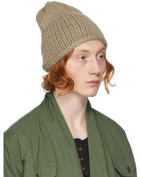 Bonnet en tricot marron clair Greg Lauren