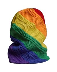 Bonnet en tricot multicolore