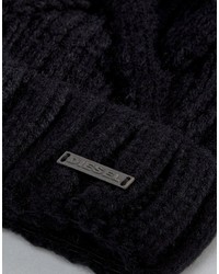 Bonnet en tricot noir Diesel