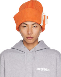 Bonnet en tricot orange Jacquemus