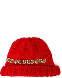 Bonnet en tricot rouge