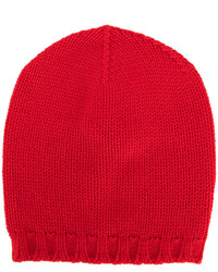 Bonnet en tricot rouge Lamberto Losani