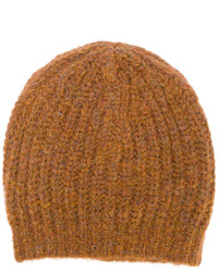 Bonnet en tricot tabac Isabel Marant