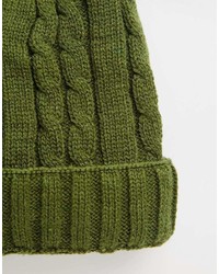 Bonnet en tricot vert foncé Asos
