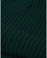 Bonnet en tricot vert foncé Reclaimed Vintage
