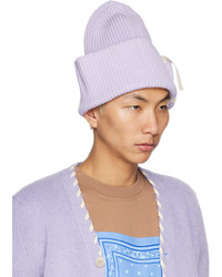 Bonnet en tricot violet clair Jacquemus