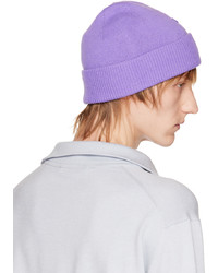 Bonnet en tricot violet clair Acne Studios