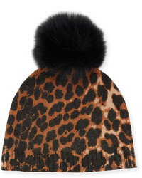 Bonnet imprimé léopard marron