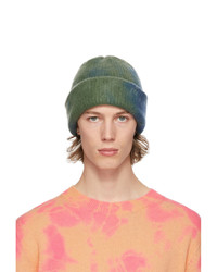 Bonnet imprimé tie-dye vert foncé