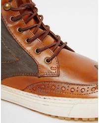 Bottes brogue en cuir marron Asos