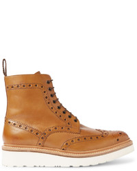 Bottes brogue en cuir marron Grenson