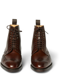 Bottes brogue en cuir marron