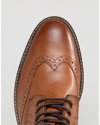 Bottes brogue en cuir marron Dune