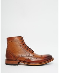 Bottes brogue en cuir marron Ted Baker