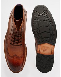 Bottes brogue en cuir marron Ted Baker