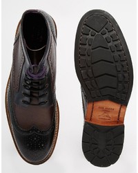 Bottes brogue en cuir marron Ted Baker