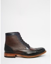 Bottes brogue en cuir marron Ted Baker