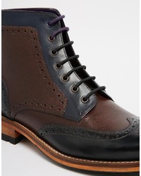 Bottes brogue en cuir marron Ted Baker