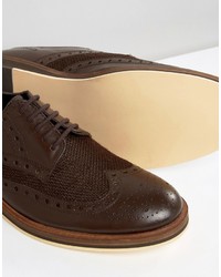 Bottes brogue en cuir marron Frank Wright