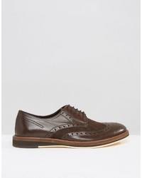 Bottes brogue en cuir marron Frank Wright