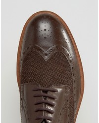 Bottes brogue en cuir marron Frank Wright