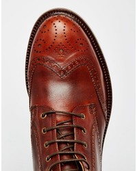 Bottes brogue en cuir marron