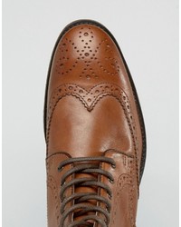 Bottes brogue en cuir marron Asos