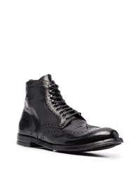 Bottes brogue en cuir noires Officine Creative