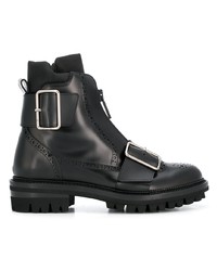 Bottes brogue en cuir noires DSQUARED2