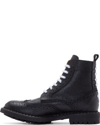 Bottes brogue en cuir noires Givenchy