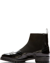 Bottes brogue en cuir noires Christopher Kane